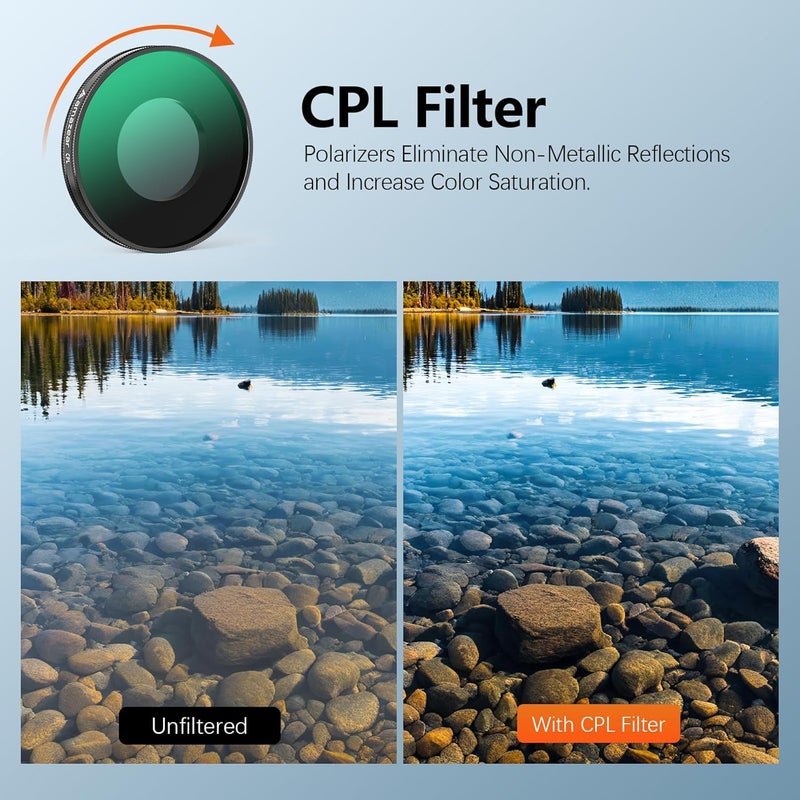 AMAZEAR CPL Filter for Insta360 GO Ultra Accessories, Insta 360 GO Ultra Circular Polarizing Lens to Reduce Glare & Enhance Colors, Screw-in Design, HD Optical Glass Pro Filter - Image 3